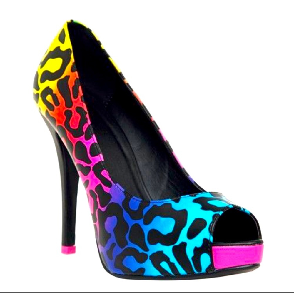 Torrid Rainbow Leopard heels size 7